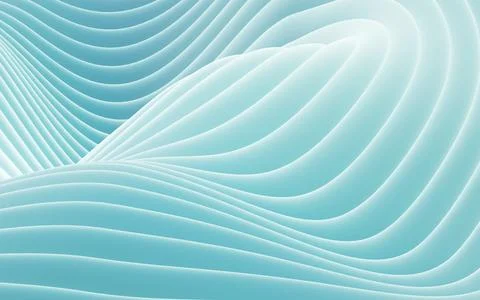 Abstract multi-layered curved background, 3d rendering. Stock Illustration