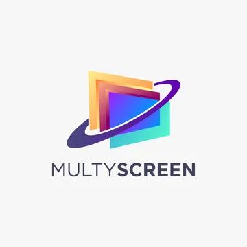 Abstract multi screen logo icon vector template on white background Stock Illustration