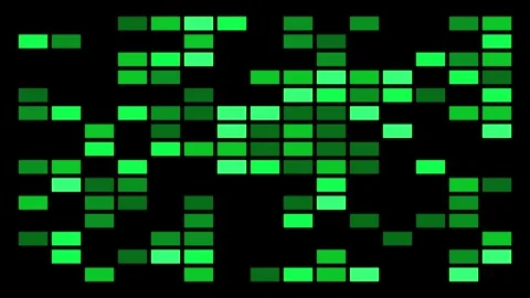 Abstract Multi-Shade Green Digital Block Animation Stock Footage 331903331
