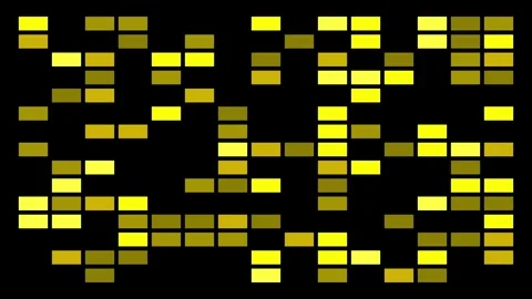 Abstract Multi-Shade Yellow Digital Block Animation Stock Footage 333216335