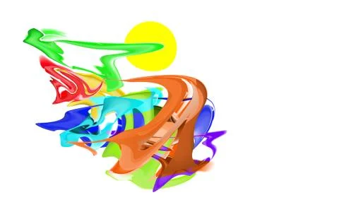 Abstract multiacrylic composition, neurographic drawing imitation. Multicolor Stock Illustration