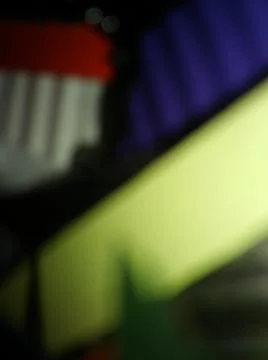 Abstract multicolor background with different elements in space in close up e Stock Photos