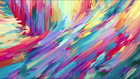 Abstract multicolor brush strokes flowing across canvas seamless loop stop .. Stock Footage 339790691