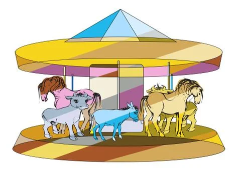 Abstract multicolor carousel Stock Illustration
