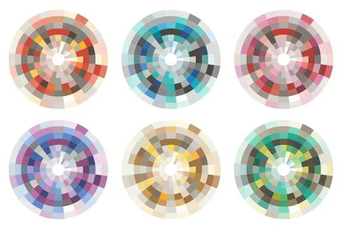 Abstract Multicolor Circle Made Of Squares Stock Illustration