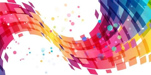 Abstract multicolor curve on white background Stock Illustration