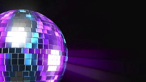 Abstract multicolor disco ball rotate on black. 3D render with color rays a.. Video stock 330584500