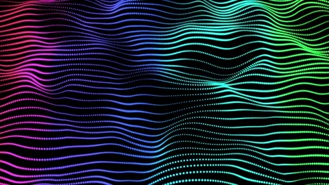 Abstract multicolor dot line with a dynamic wave. Abstract digital particle.. Stock Footage 291941608