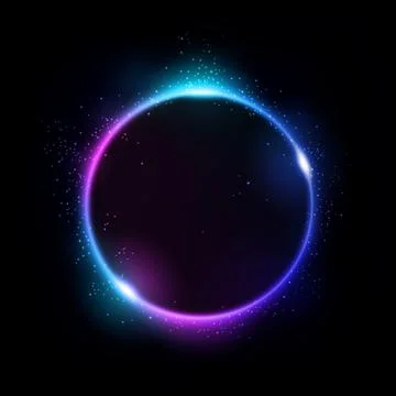 Abstract Multicolor Eclipse, Isolated on Dark Background, Vector Illustration Stock Illustration