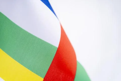 Abstract Multicolor Flag Fabric Texture Close Up Stock Photos