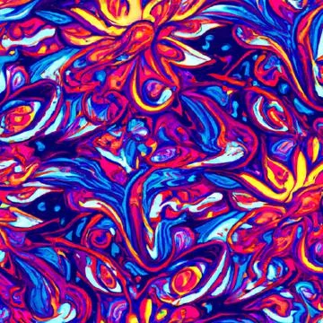 Abstract multicolor flower floral pattern. Psychedelic background. Purple pink Illustrazione stock