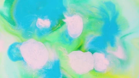 Abstract multicolor fluid diffusion with organic ink swirls and liquid textures Stock Footage 331668933