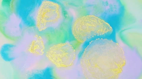 Abstract multicolor fluid diffusion with organic ink swirls and liquid textures Stockbeeldmateriaal 331669659