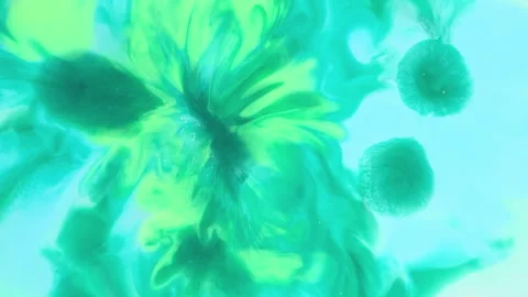 Abstract multicolor fluid diffusion with organic ink swirls and liquid textures Stock Footage 331674494