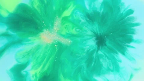 Abstract multicolor fluid diffusion with organic ink swirls and liquid textures Stock Footage 331674643