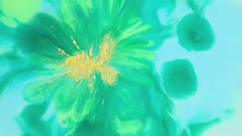 Abstract multicolor fluid diffusion with organic ink swirls and liquid textures Stock Footage 331674900