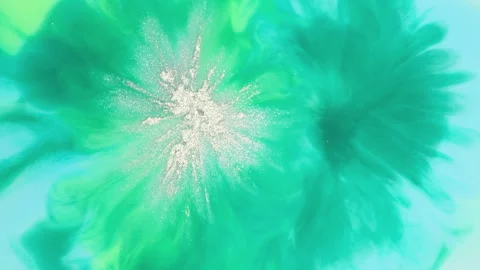 Abstract multicolor fluid diffusion with organic ink swirls and liquid textures Stock-Footage 331675604