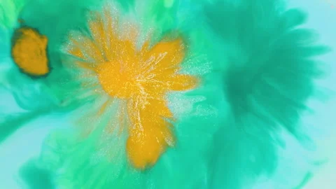 Abstract multicolor fluid diffusion with organic ink swirls and liquid textures Stock Footage 331675643