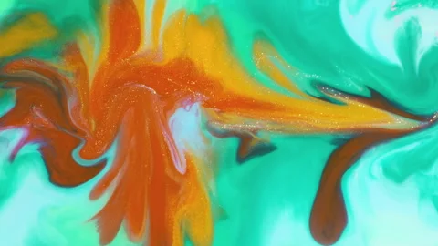 Abstract multicolor fluid diffusion with organic ink swirls and liquid textures Stock Footage 331676316