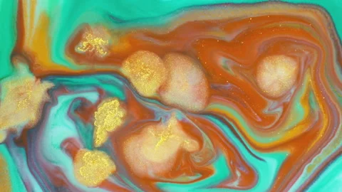 Abstract multicolor fluid diffusion with organic ink swirls and liquid textures Stock Footage 331676968