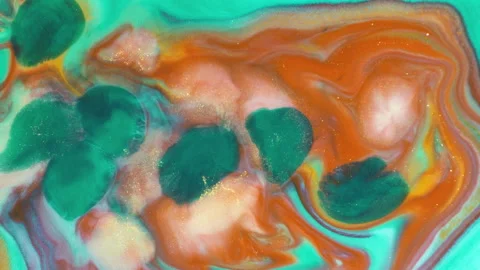 Abstract multicolor fluid diffusion with organic ink swirls and liquid textures 스톡 동영상 331677353