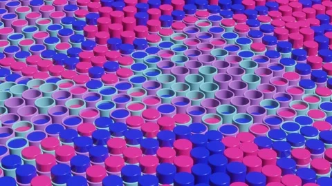 Abstract multicolor geometric 3d rendered animated scene with basic shapes Stock Footage 163674817