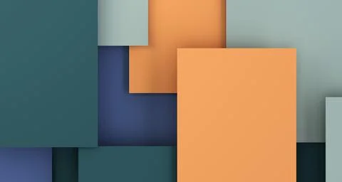 Abstract multicolor geometric square background with layered 3D shapes イラスト素材