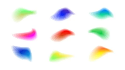 Abstract multicolor gradient shapes. Blurred vibrant elements Stock Illustration