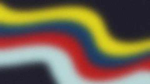 Abstract Multicolor Horizontal Flow on Dark Blurred Background Stock Illustration