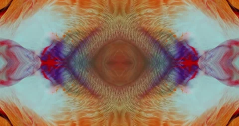 Abstract multicolor ink dissolving in water creating kaleidoscope psychedelic Stock Footage 136301994