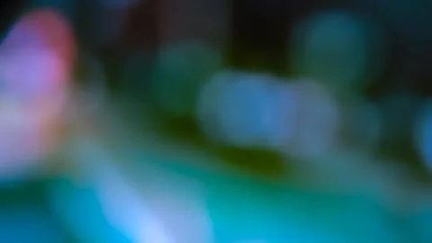Abstract Multicolor Light Orbs, Soft Focus Bokeh Circles on Dark Background Stockfoto's