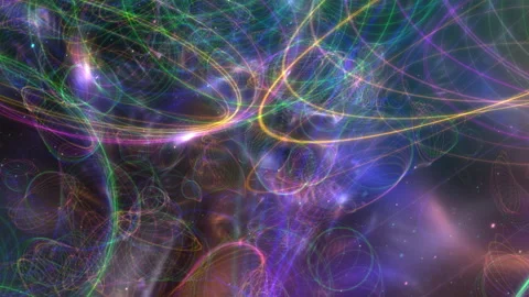 Abstract Multicolor Light Trails Glowing Waves 库存影片 336255908