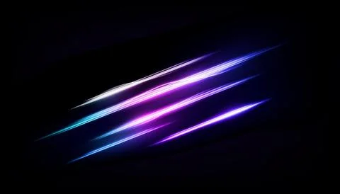 Abstract Multicolor Lines of Light, Isolated on Dark Background, Vector Ill.. Stock Illustration