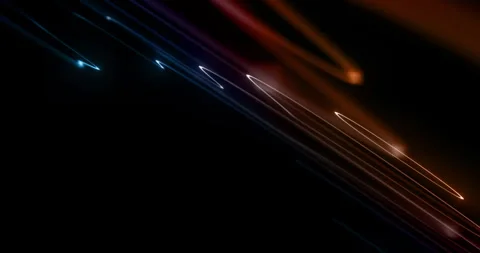 Abstract multicolor lines slowly floating on black background, christmas Video stock 279657895