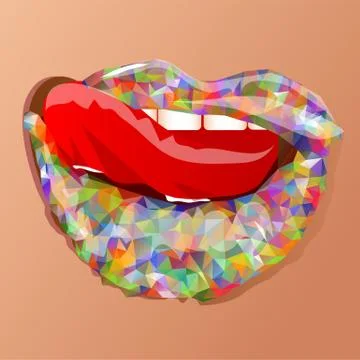 Abstract multicolor lips Illustrazione stock