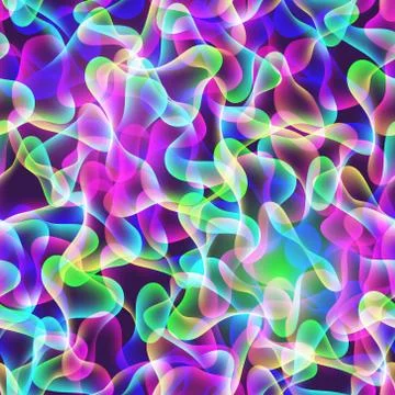 Abstract multicolor liquid vector seamless pattern. Colorful fluid overlapping Illustrazione stock