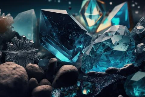 Abstract multicolor many crystal stone diamond background. Stock Illustration