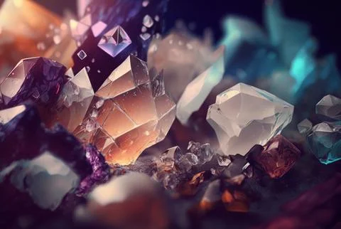 Abstract multicolor many crystal stone diamond background. Stock Illustration