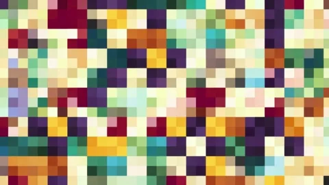 Abstract multicolor mosaic pixel background, animated backdrop, seamless loop Stock Footage 342046896