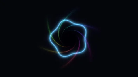 Abstract Multicolor Neon Light Waves Seamless Loop Stock Footage 340591030