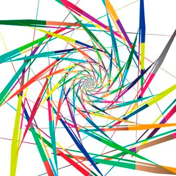 Abstract multicolor pattern on white background. Radial rotating forms Stock Illustration