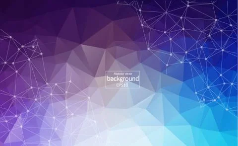 Abstract Multicolor Polygonal Space Background with Connecting Dots and Lines Stock Illustration