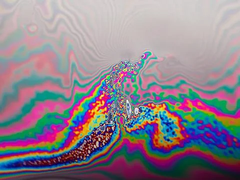 Abstract multicolor psychedelic background Closeup Soap bubble background Foto stock