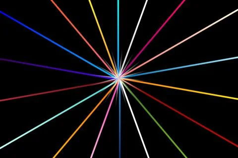 Abstract Multicolor Radial Light Rays Background Stock Illustration
