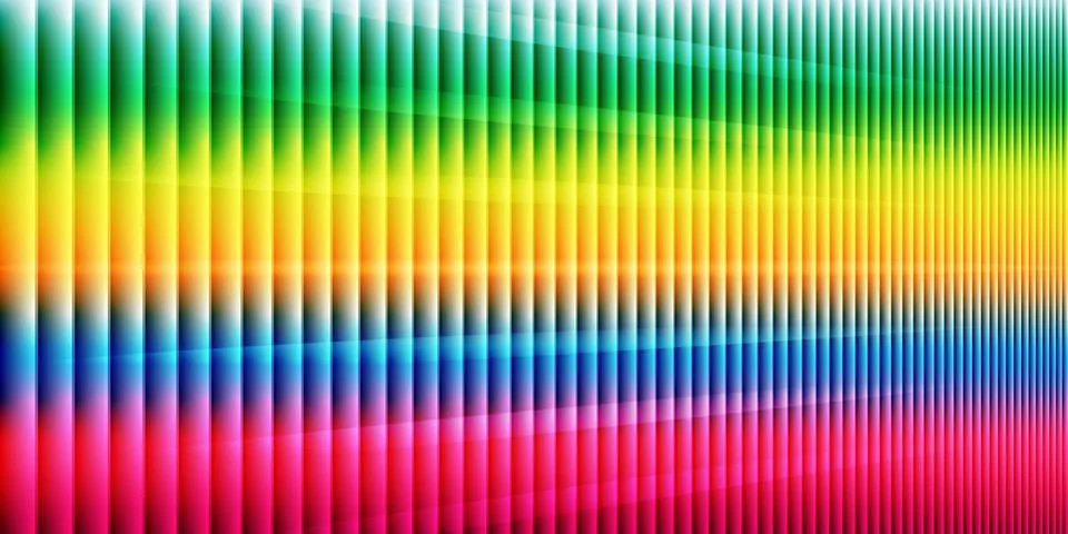 Abstract Multicolor Ribbed Glass Surface with glowing white light leaks, mo.. Stockillustratie