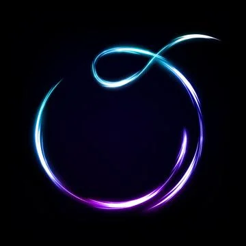 Abstract Multicolor Ring Line of Light, Isolated on Dark Background, Vector.. Stock Illustration