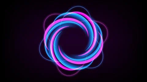 Abstract Multicolor Ring Line of Light Background. Widescreen Vector Illust.. Stock Illustration
