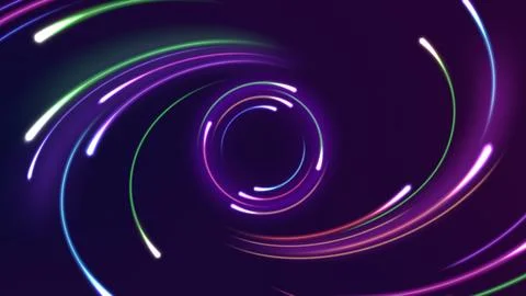Abstract Multicolor Ring Line of Light Background. Widescreen Vector Illust.. Stock Illustration