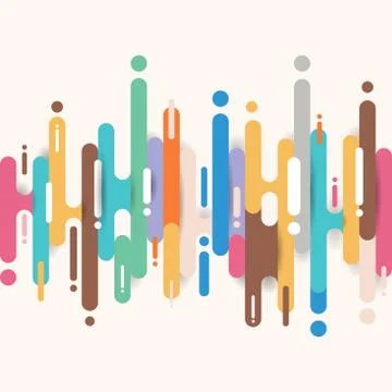 Abstract multicolor rounded shapes lines transition background with copy spac Stock Illustration