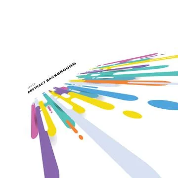 Abstract multicolor rounded shapes lines transition perspective background wi Stock Illustration
